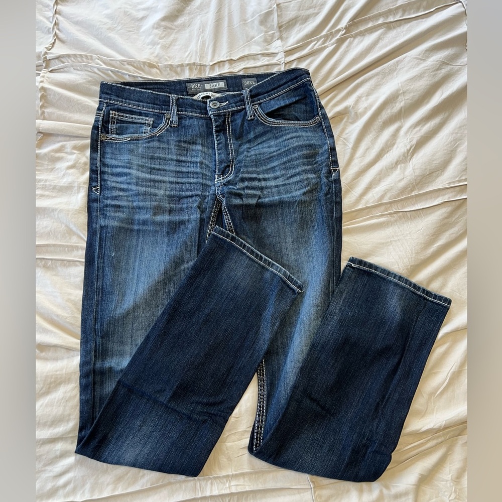 BKE Dark Blue Straight Leg Men's Jeans